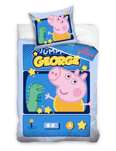 Carbotex Детско спално бельо Peppa Pig - Джордж игра скачане 140 x 200 cm
