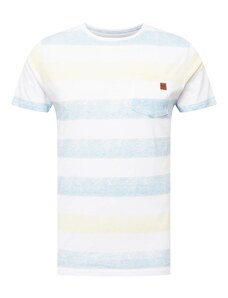 INDICODE JEANS Тениска 'Hernandez' синьо меланж / пастелно жълто / бяло