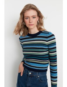 Trendyol Navy Blue Crop трикотаж пуловер