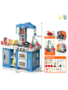 Детска кухня с пара, клокочеща тенджера и мивка с течаща вода (72.5см) EmonaMall - Код W4495