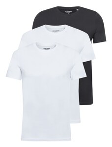 JACK & JONES Тениска черно / бяло