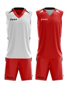 Двулицев Баскетболен Екип ZEUS Reversible Kit Jam Rosso/Bianco