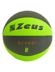 Баскетболна Топка ZEUS Pallone Basket School NERO/VERDE FLUO