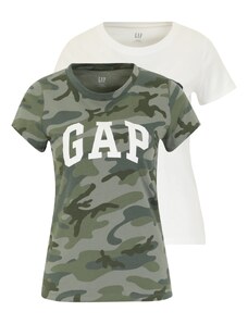 Gap Petite Тениска 'FRANCHISE' зелено / черно / бяло