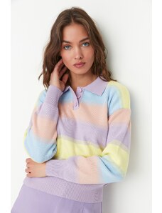 Trendyol син цвят блок трикотаж пуловер