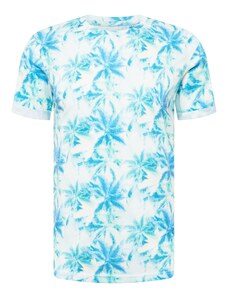 Key Largo Тениска 'Florida' небесносиньо / светлозелено / бяло
