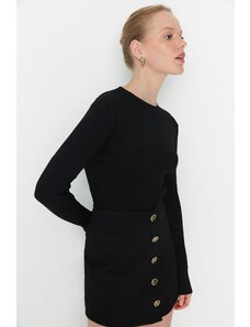 Trendyol черен кабел плетен пуловер пуловер