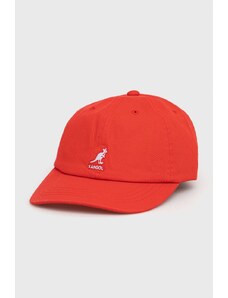 Памучна шапка Kangol в червено с апликация