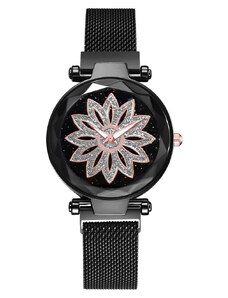 GENEVA CS1030 дамски часовник, модел Starry Sky, магнитна гривна, елегантен, черен