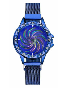 Дамски часовник GENEVA CS1168, модел Starry Sky, магнитна гривна, въртящ се циферблат, елегантен, син