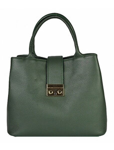 DELIS Дамска чанта Alissa GT1156, естествена кожа, тъмнозелена