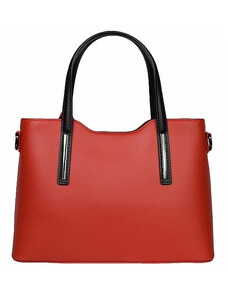 DELIS Maila GT1553 дамска чанта, естествена кожа, червено/черно