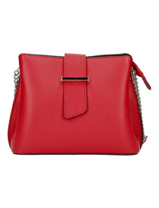 DELIS Дамска чанта Alisia GT1572, естествена кожа, червена