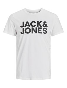JACK & JONES Тениска черно / бяло