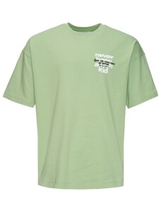 Multiply Apparel Тениска пастелно зелено / черно / бяло