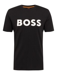 BOSS Orange Тениска 'Thinking' черно / бяло
