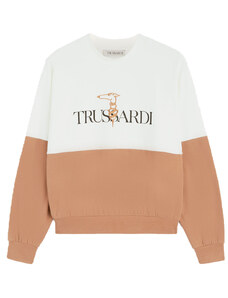 TRUSSARDI JEANS 56F00178/1T005655 Sweatshirt Logo Cotton Fleece w870 milk/lion