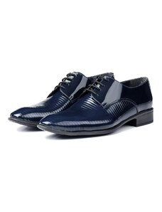 Ducavelli Shine Genuine Leather Men's Classic Shoes Navy Blue