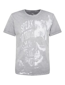 Key Largo Тениска 'SPEAKER' сиво / мръсно бяло