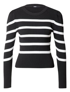ONLY Пуловер 'Sally' черно / бяло