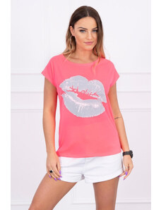 Alexis Дамска тениска с принт Еми 8985 - неоново розова