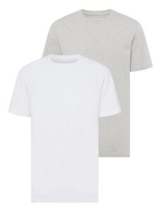 WRANGLER Тениска сив меланж / бяло