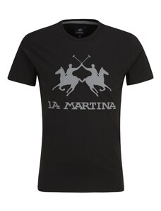 La Martina Тениска сиво / черно