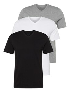 BOSS Тениска 'Classic' сив меланж / черно / бяло