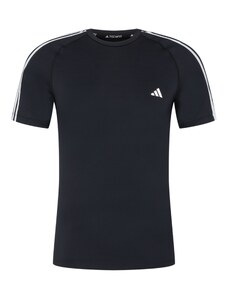 ADIDAS PERFORMANCE Функционална тениска 'Techfit 3-Stripes ' черно / бяло