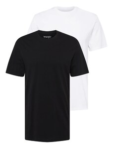 WRANGLER Тениска черно / бяло