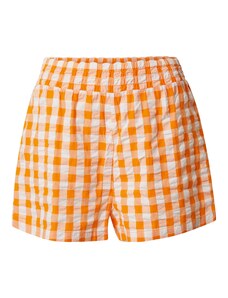Monki Панталон оранжево / бяло