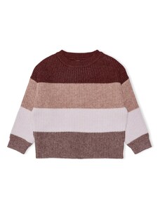KIDS ONLY Пуловер 'Sandy' светлобежово / кафяв меланж / карминено червено / бяло