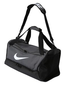 NIKE Спортна чанта 'Brasilia 9.5' сиво / черно / бяло