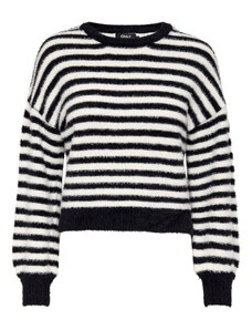 ONLY Пуловер 'Piumo' черно / бяло
