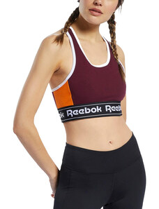 REEBOK Training Essentials Linear Logo Low-Impact Bra Maroon