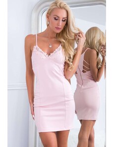 FASARDI Light pink dress with zipper on the back