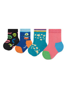 Комплект 4 чифта дълги чорапи детски Happy Socks