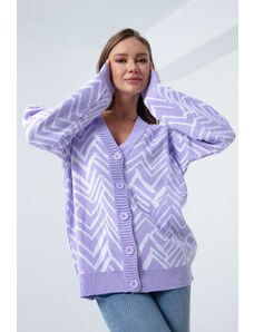Lafaba жените люляк зигзаг модел пуловер жилетка