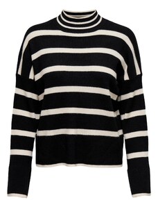 ONLY Пуловер 'Ibi' черно / бяло