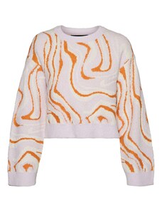 VERO MODA Пуловер 'MALENE WIDE' телесен цвят / оранжево / яйчена черупка