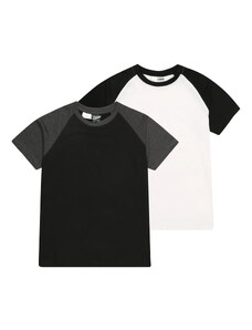 Urban Classics Тениска тъмносиво / черно / бяло