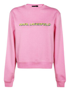 KARL LAGERFELD Суитшърт Future Logo Crop Sweatshirt 225W1804 541 candy pink