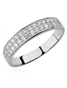 DELIS Сребърен пръстен, JW143, кристален дизайн, родиево покритие