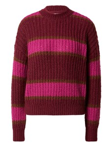 Noisy may Пуловер 'Adele' кафяво / розово / винено червено