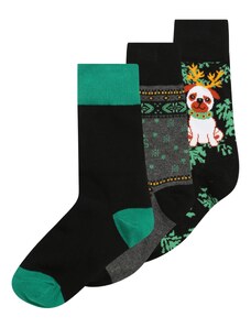 Urban Classics Къси чорапи сив меланж / нефритено зелено / черно / мръсно бяло