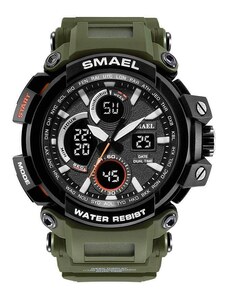 Curren Спортен мъжки часовник Smael Strong, Хронограф, LED Подсветка, Двойно време, Камуфлаж