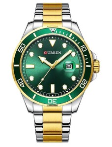 Мъжки часовник Curren Perlative, Неръждаема стомана, Златист / Зелен