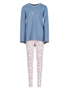 Skiny Комплект пижама гълъбово синьо / бронз / бледорозово
