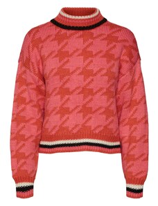 VERO MODA Пуловер 'Alecia' огнено червено / пъпеш / черно / бяло