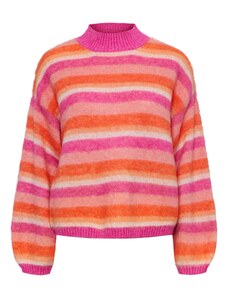 PIECES Пуловер 'Noella' оранжево / розово / пастелно розово / бяло